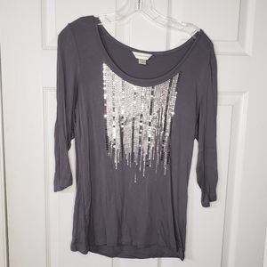 Christopher & Banks gray shirt size small